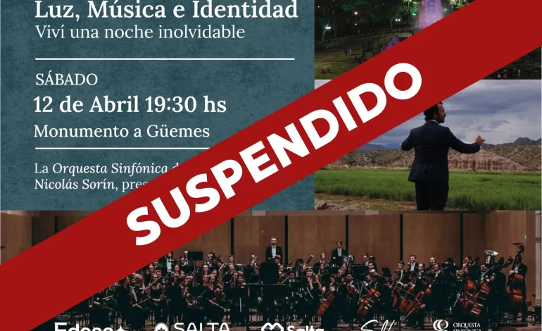 Suspendido el show gratuito del Monumento a Güemes por mal tiempo