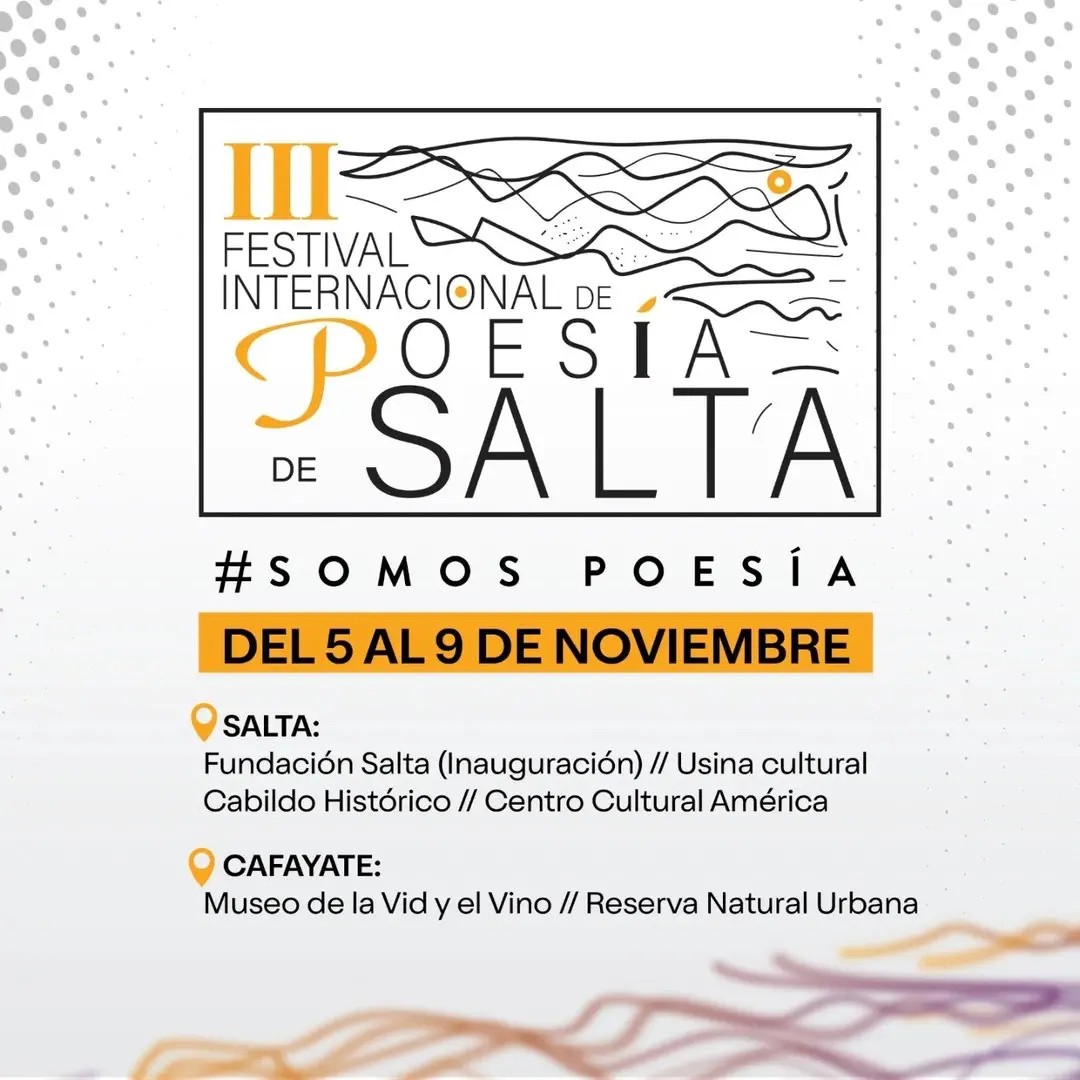 Del 5 al 9 de noviembre, Salta celebra la palabra con su III Festival Internacional de Poesía