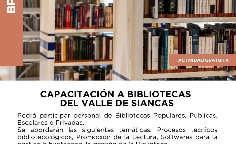 Capacitaciones bibliotecarias en Campo Santo: jornada intensiva para bibliotecas del Valle de Siancas