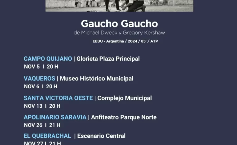 Continúa el recorrido del Cine Móvil con Gaucho Gaucho: Llegará a 5 municipios durante noviembre