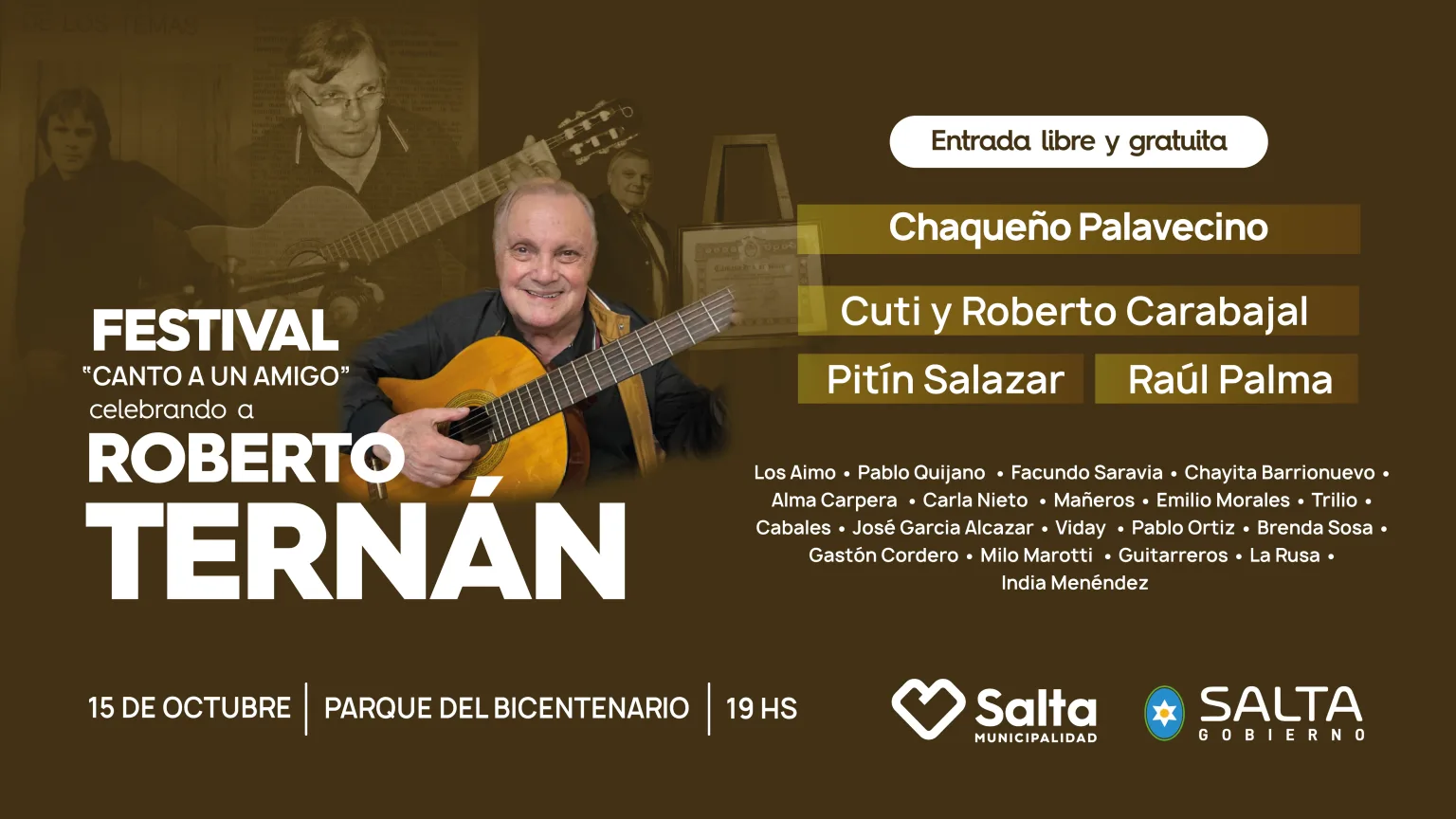 El festival homenaje a Roberto Ternán se traslada al Parque Bicentenario