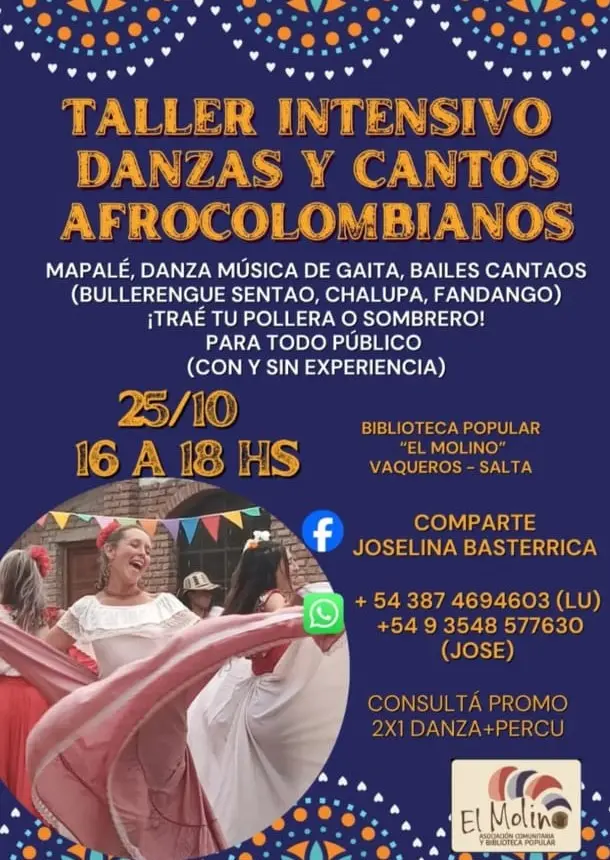 Vaqueros vibra con danzas, cantos y percusión afrocolombiana en El Molino