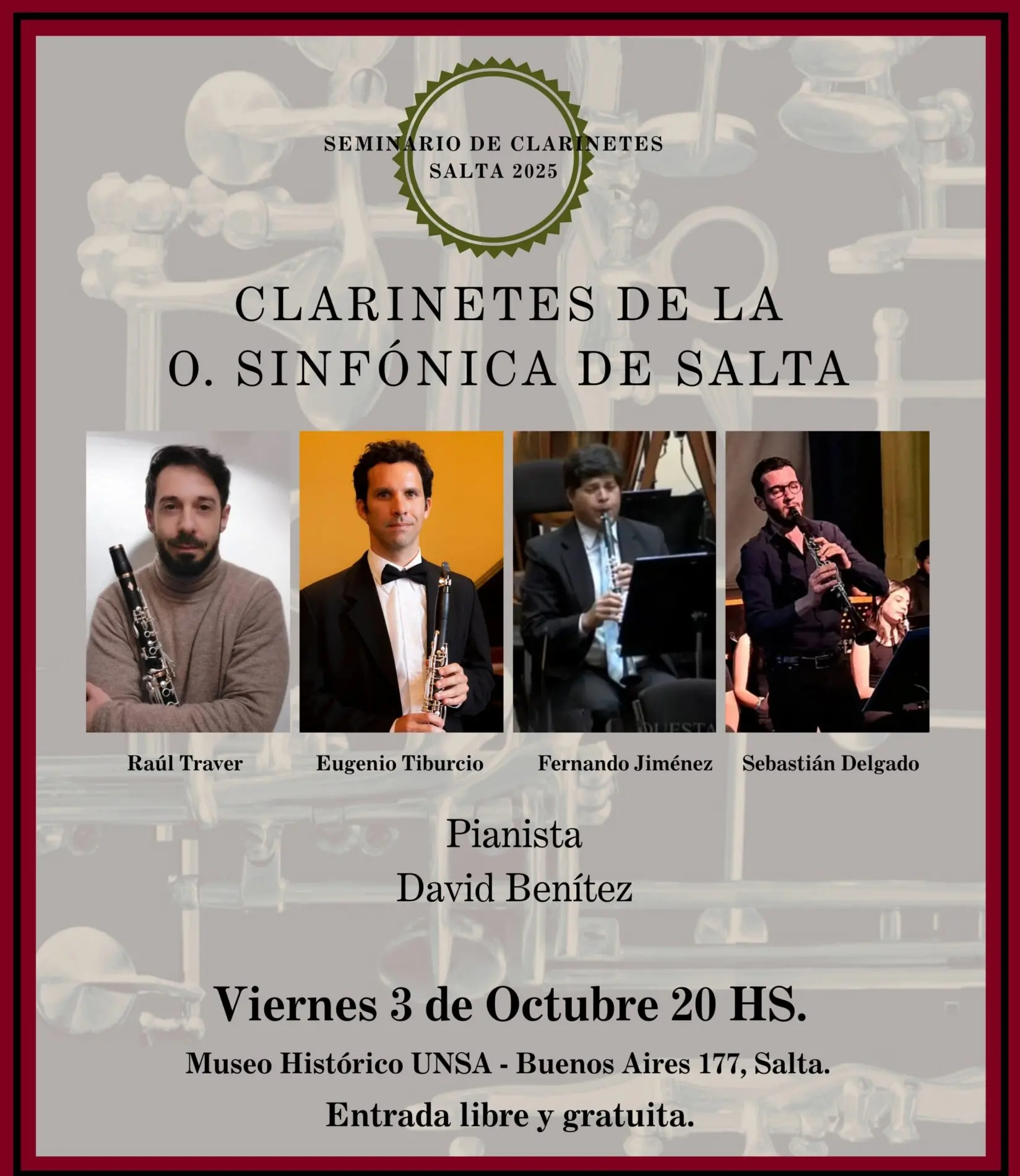 El Seminario de Clarinete 2025 abre con un concierto en el Palacio Zorrilla