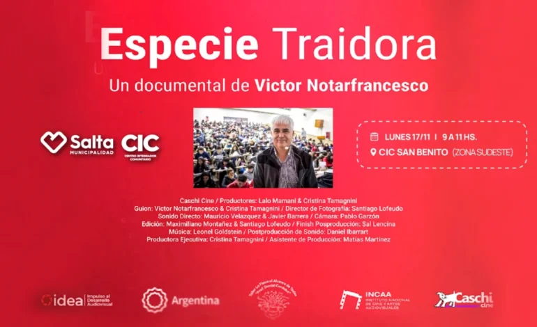 CIC de San Benito: proyectan ‘Especie Traidora’ documental sobre el prof. Córdoba