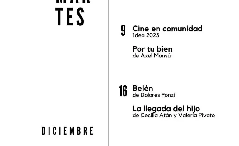 El ciclo de cine Los Martes cierra el año con el estreno de tres películas argentinas