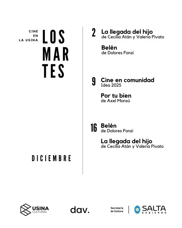 El ciclo de cine Los Martes cierra el año con el estreno de tres películas argentinas
