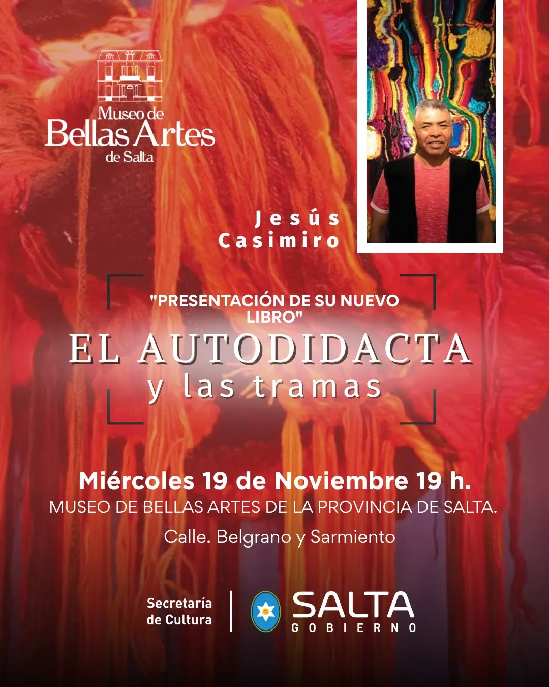 Jesús Casimiro presenta su quinto libro “El autodidacta y las tramas” en el Museo de Bellas Artes