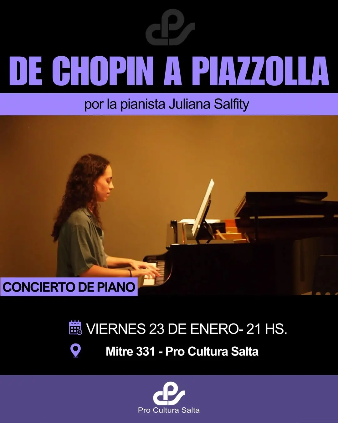 Pro Cultura: La pianista Juliana Salfity presenta su concierto De Chopin a Piazzolla