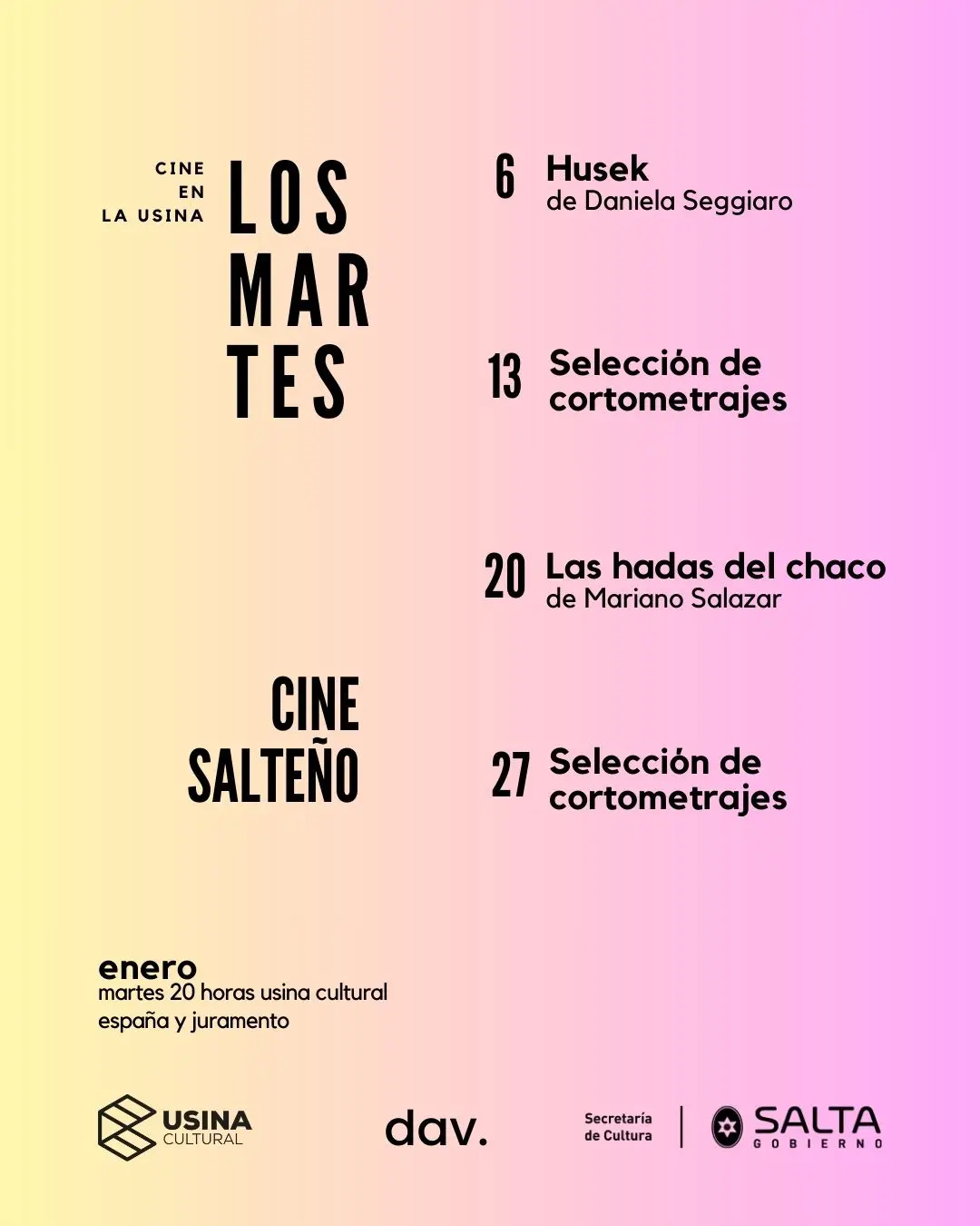 Los Martes «Verano»: funciones al aire libre con cine salteño
