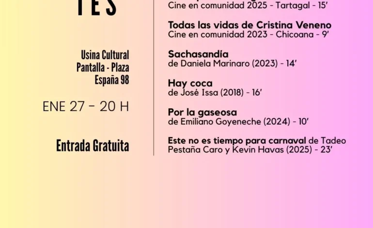 “Los Martes Verano” despide enero con una selección de cortometrajes salteños
