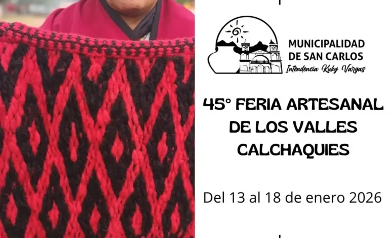 San Carlos recibe la 45° Feria Artesanal de los Valles Calchaquíes