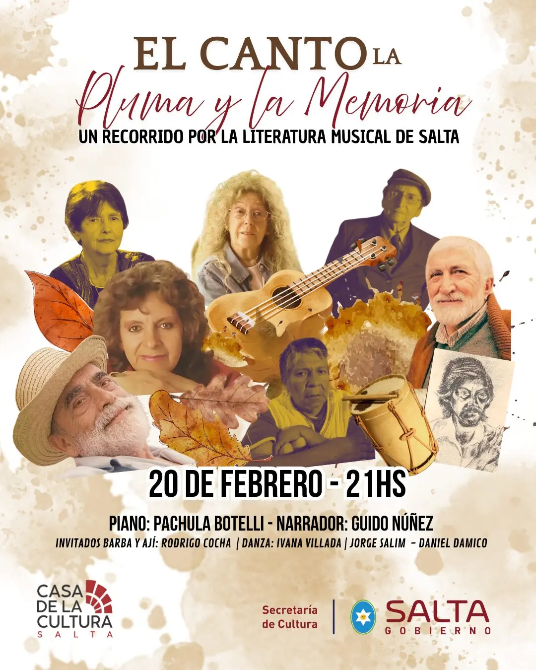 “El canto, la pluma y la memoria”: una noche para celebrar la identidad salteña en la Casa de la Cultura