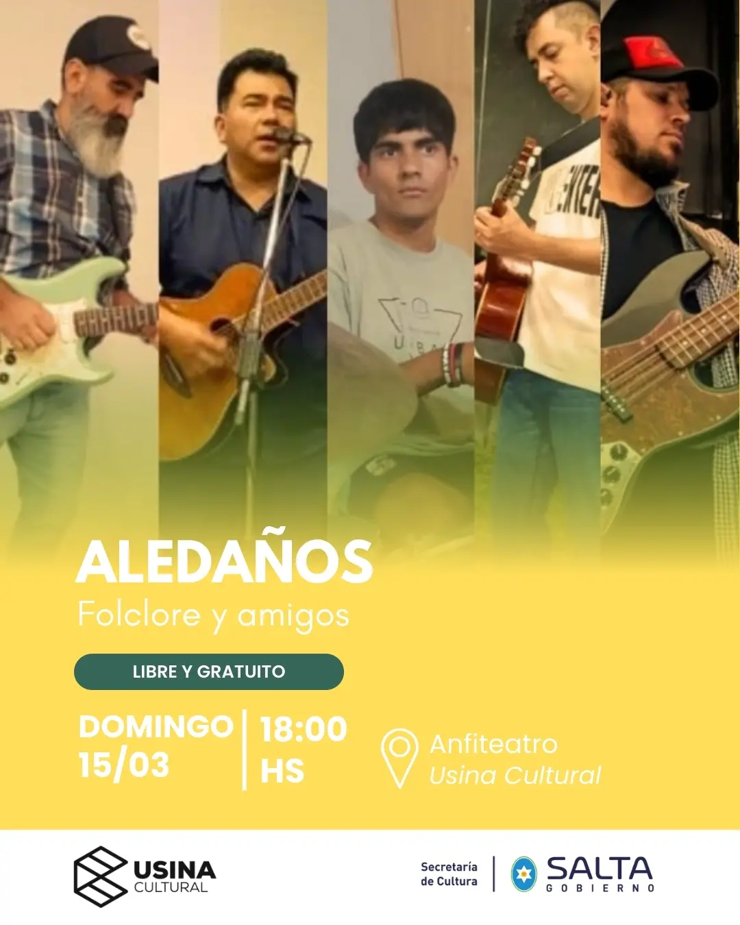 Aledaños Folclore se presenta en el Anfiteatro de la Usina