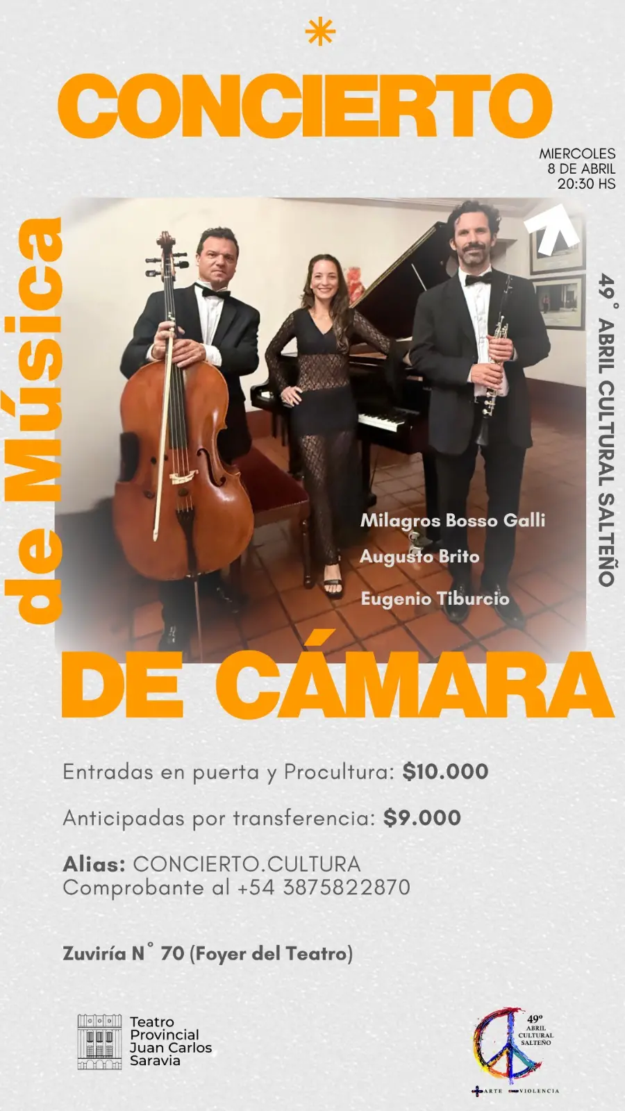 Piano, clarinete y cello protagonizan una noche de música de cámara en el Provincial