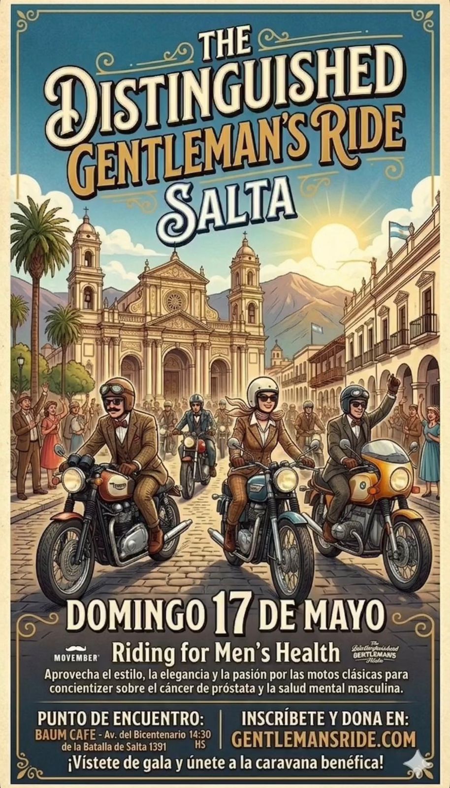 The Distinguished Gentleman’s Ride 2026 vuelve a Salta