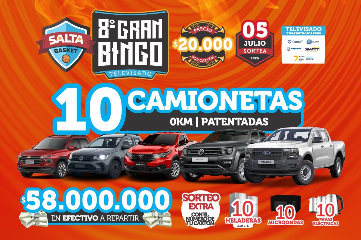 Ya está a la venta el Gran Bingo de Salta Basket en bingosdelnorte.com