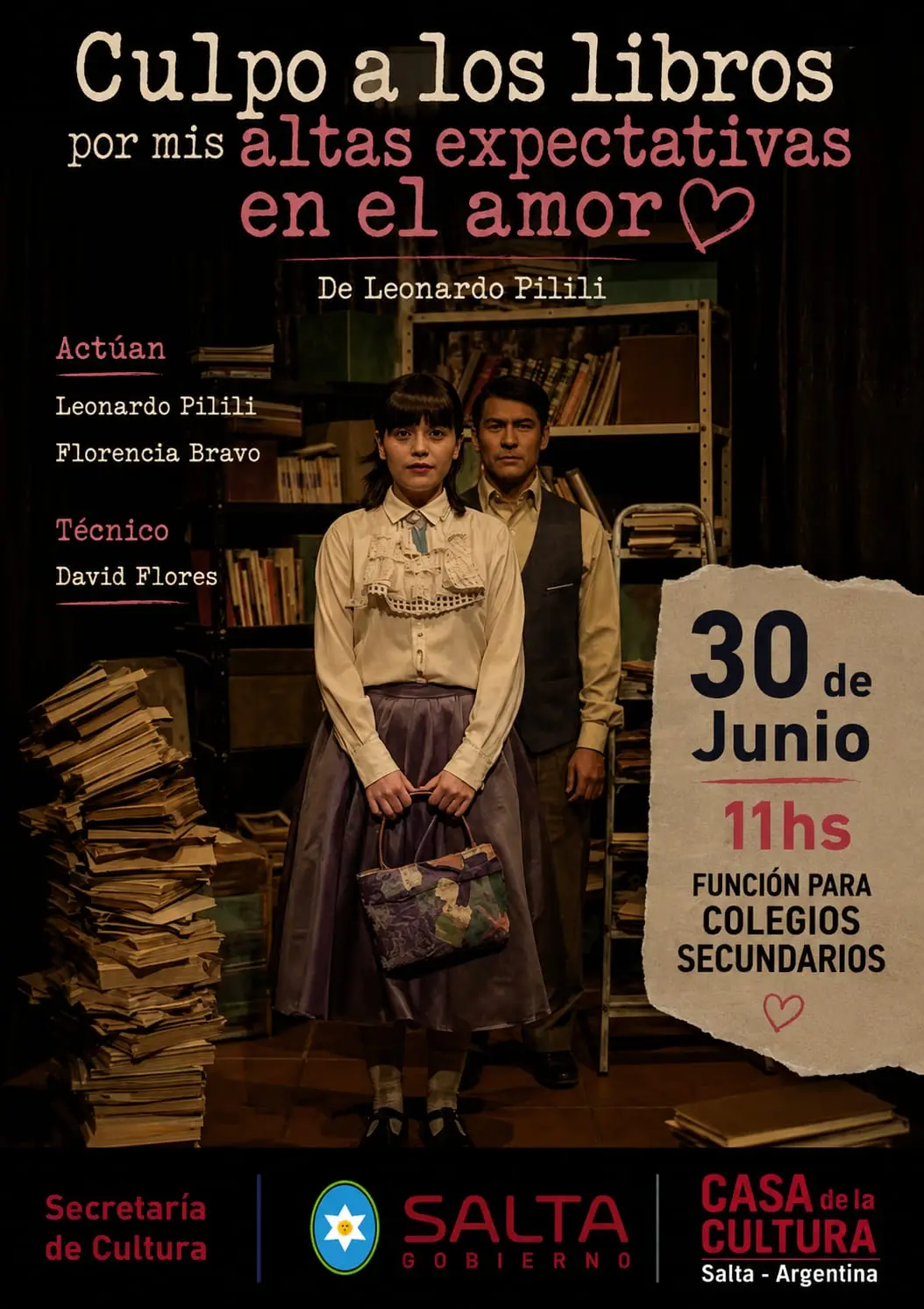 “Culpo a los libros por mis altas expectativas en el amor” se presentará en la Casa de la Cultura