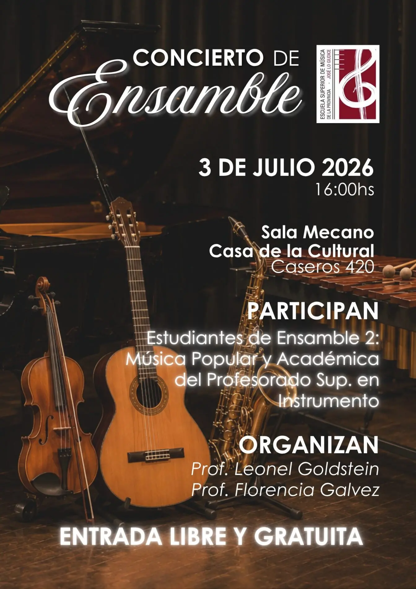La Escuela Superior de Música de Salta presenta un nuevo concierto de Ensamble