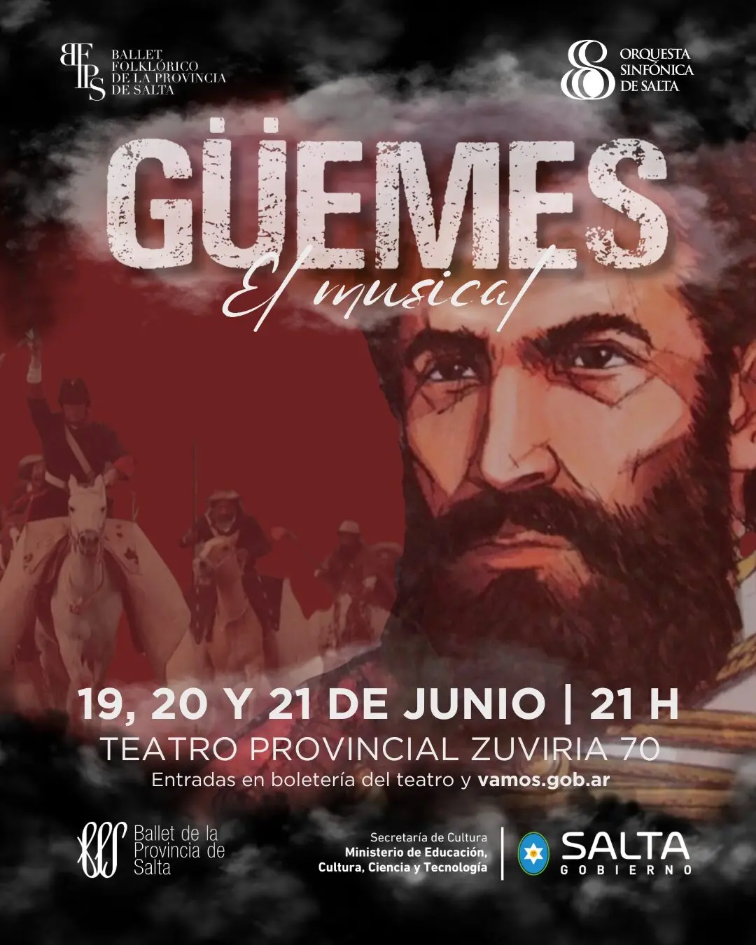 “Güemes, el musical” regresa al Teatro Provincial con una gran producción folklórica y sinfónica