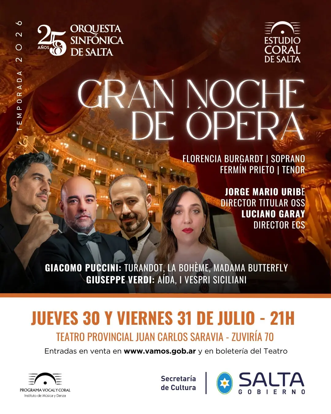 Se vienen dos grandes noches de ópera