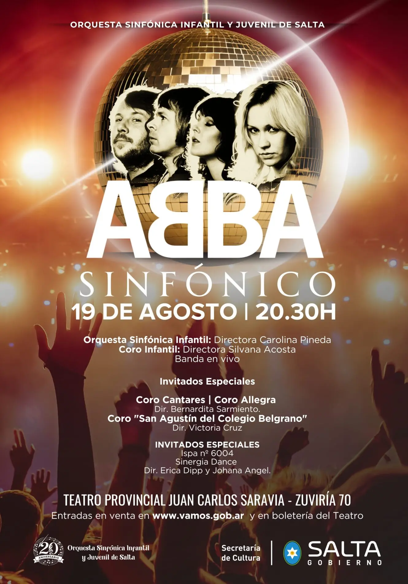 La Orquesta Sinfónica Infantil y Juvenil de Salta presenta «ABBA Sinfónico» en el Teatro Provincial